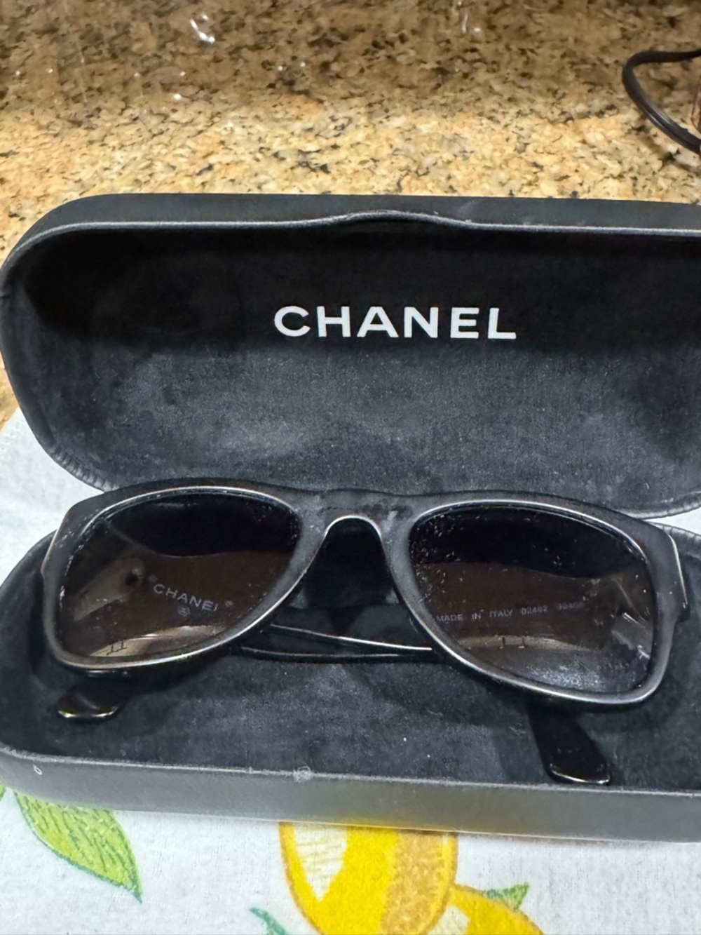 Chanel women’s Black Aviator Sunglasses